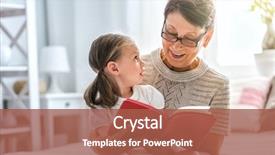  Presentation with family reading - Amazing slide deck having grandmother reading a book backdrop and a red colored foreground