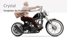  Presentation with riding jetski - Presentation enhanced with grandmother-riding-a-chopper-motorbike background and a light gray colored foreground