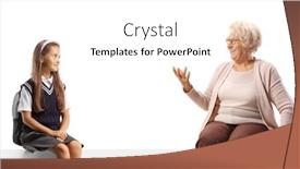  Presentation with blank - Slide deck consisting of grandmother-sitting-on-a-blank background and a white colored foreground