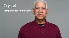  Presentation with senior citizen - Slide set having grandpa - elderly hispanic senior citizen man background and a gray colored foreground