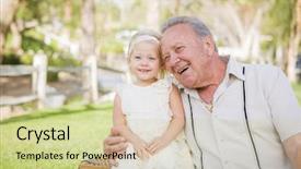  Presentation with loving hearts love heart candy - Slide deck featuring grandpa - loving grandfather and granddaughter hugging background and a soft green colored foreground