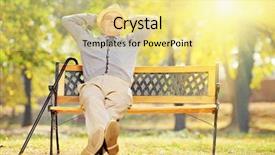  Presentation with park - Amazing slide deck having mother monkey feeding on leaf backdrop and a tawny brown colored foreground.