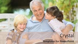  Presentation with reading - Presentation theme with grandpa - senior man reading book background and a soft green colored foreground