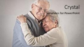  Presentation with grandma - Presentation design with grandpa and grandma background and a mint green colored foreground