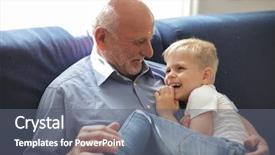  Presentation with together in christ - Slide deck with grandpa and grandson playing together background and a gray colored foreground