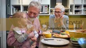  Presentation with grandma - Cool new slides with grandpa-holding-his-granddaughter backdrop and a gold colored foreground