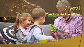  Presentation with bridge playing cards - Audience pleasing presentation design consisting of grandpa-playing-and-enjoying backdrop and a tawny brown colored foreground