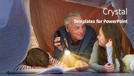  Presentation with story - Presentation enhanced with grandpa-reads-grandchildren-story-under background and a tawny brown colored foreground