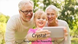  Presentation with generation - Presentation consisting of grandparents - family generation and people concept background and a coral colored foreground