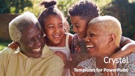  Presentation with grandparents - Beautiful theme featuring grandparents - senior black couple and grandchildren backdrop and a tawny brown colored foreground