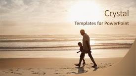  Presentation with grandparents - Colorful presentation design enhanced with grandparents - silhouette of grandfather walking along backdrop and a lemonade colored foreground