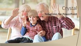  Presentation with grandparents - Beautiful theme featuring grandparents-and-grandchild-with-red backdrop and a soft green colored foreground