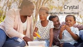  Presentation with eleanor and park - Audience pleasing presentation theme consisting of african family - grandparents and grandchildren enjoy picnic backdrop and a coral colored foreground