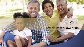  Presentation with grandparents day - Slides featuring grandparents and grandchildren in park background and a yellow colored foreground