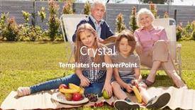  Presentation with grandparents - Audience pleasing presentation theme consisting of grandparents-and-grandchildren-sit-together backdrop and a coral colored foreground