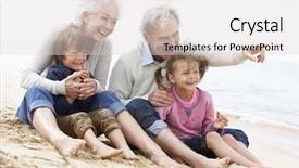  Presentation with grandparents - Presentation featuring grandparents and grandchildren sitting background and a light gray colored foreground