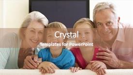  Presentation with widescreen - Beautiful PPT layouts featuring grandparents and grandchildren watching widescreen backdrop and a  colored foreground