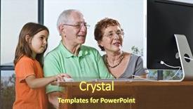  Presentation with computer misuse act - Cool new slides with grandparents and granddaughter with computer backdrop and a tawny brown colored foreground