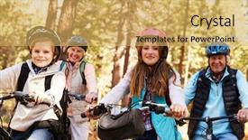  Presentation with cycling - Slides featuring grandparents and grandkids cycling background and a yellow colored foreground