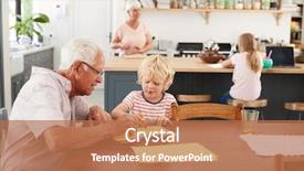  Presentation with grandparents - Colorful presentation design enhanced with grandparents and grandkids in family backdrop and a coral colored foreground