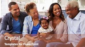  Presentation with baby girl - Colorful PPT layouts enhanced with grandparents and parents backdrop and a red colored foreground