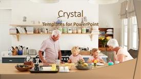  Presentation with grandparents - Colorful slide set enhanced with grandparents and their grandkids talking backdrop and a lemonade colored foreground