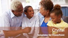  Presentation with grandparents - Slides featuring grandparents and their young grandchildren background and a red colored foreground