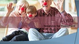  Presentation with celebrate - PPT theme consisting of grandparents-celebrate-carnival-with-grandchild background and a violet colored foreground