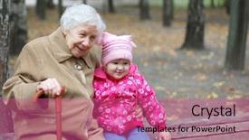  Presentation with grandparents day - Presentation theme consisting of grandparents day - portrait of a grandmother background and a coral colored foreground