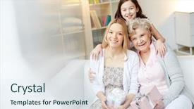  Presentation with grandparents day - Colorful slide deck enhanced with grandparents day - portrait of happy little girl backdrop and a sky blue colored foreground