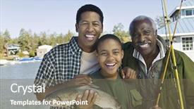  Presentation with family day - Colorful PPT layouts enhanced with grandparents day - portrait of happy three generation backdrop and a violet colored foreground