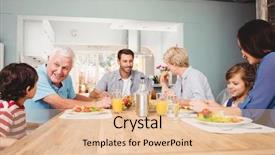 Presentation with nurse discussing family - Colorful slides enhanced with grandparents discussing at dining table backdrop and a lemonade colored foreground