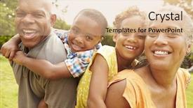  Presentation with grandparents - Colorful presentation theme enhanced with grandparents giving grandchildren piggyback ride backdrop and a lemonade colored foreground