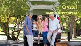  Presentation with road trip - PPT layouts with grandparents going on road trip background and a tawny brown colored foreground