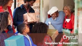  Presentation with grandparents day - Beautiful presentation design featuring arrive for visit on christmas backdrop and a tawny brown colored foreground