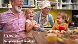  Presentation with grandparents - Colorful slide deck enhanced with grandparents-having-a-great-time backdrop and a tawny brown colored foreground