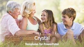  Presentation with grandparents - PPT theme with grandparents having a picnic background and a coral colored foreground