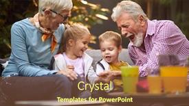  Presentation with grandparents - Colorful presentation theme enhanced with grandparents-laughing-enjoying backdrop and a tawny brown colored foreground