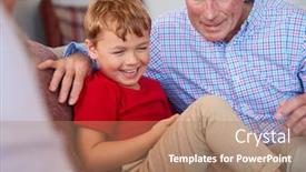  Presentation with draughts - Colorful PPT layouts enhanced with grandparents-playing-board-game backdrop and a coral colored foreground