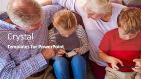  Presentation with mobile games - Amazing theme having grandparents-playing-video-games backdrop and a tawny brown colored foreground