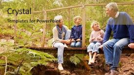  Presentation with grandparents - Beautiful slide deck featuring grandparents sitting with grandkids backdrop and a yellow colored foreground