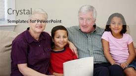  Presentation with grandparents - Beautiful theme featuring grandparents together with their family at home backdrop and a soft green colored foreground