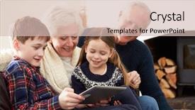  Presentation with using digital tablet - Slides consisting of grandparents using digital tablet background and a soft green colored foreground