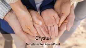  Presentation with nurse and patient holding hands - PPT layouts with grandparents with grandchild holding hands background and a coral colored foreground