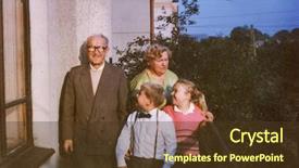  Presentation with grandparents - Slide deck having grandparents with grandchildren eighties background and a  colored foreground