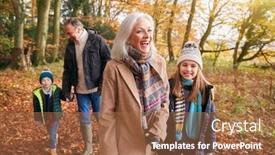  Presentation with grandparents - Amazing presentation theme having grandparents-with-grandchildren-enjoying-walk backdrop and a coral colored foreground