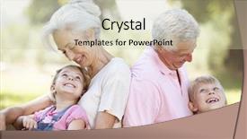  Presentation with grandparents - Audience pleasing presentation design consisting of grandparents with grandchildren in the country backdrop and a soft green colored foreground