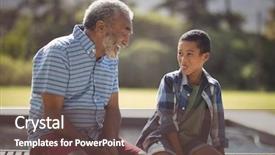  Presentation with grandfather - Presentation enhanced with grandson and grandfather making funny background and a tawny brown colored foreground