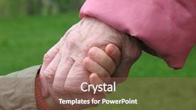  Presentation with hands holding - Presentation enhanced with grandson and grandmother holding hands background and a violet colored foreground