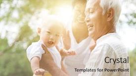  Presentation with dog park dogs plays - Slides with grandson at outdoor park asian background and a soft green colored foreground